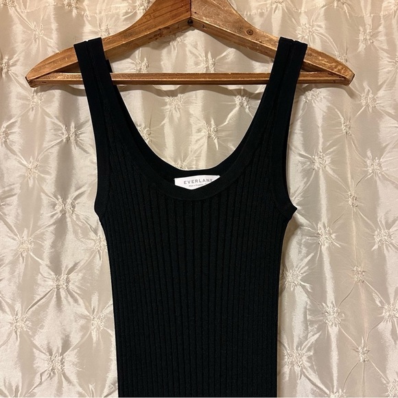 Everlane Black The E2 Ribbed Tank Midi Dress Sleeveless - Picture 4 of 14